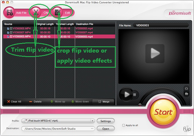 Use Mac flip converter to covert flip video to iMovie, iTunes, iPhone and more.