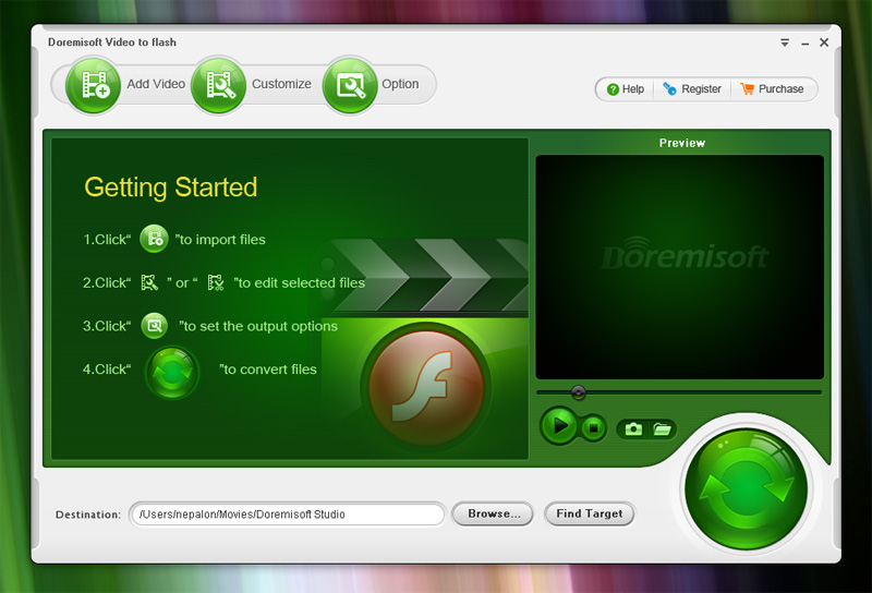 Click to view Doremisoft Video to Flash Converter 1.0.1 screenshot