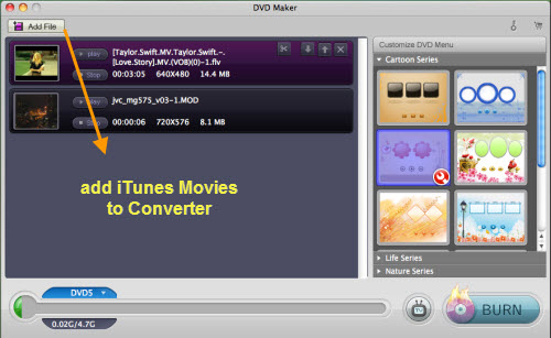 add itunes movies