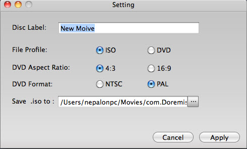 burn YouTube Video to DVD on Mac setting