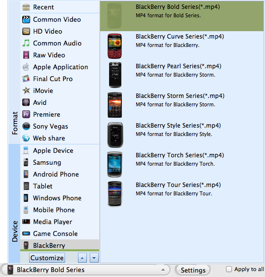sync video to blackberry