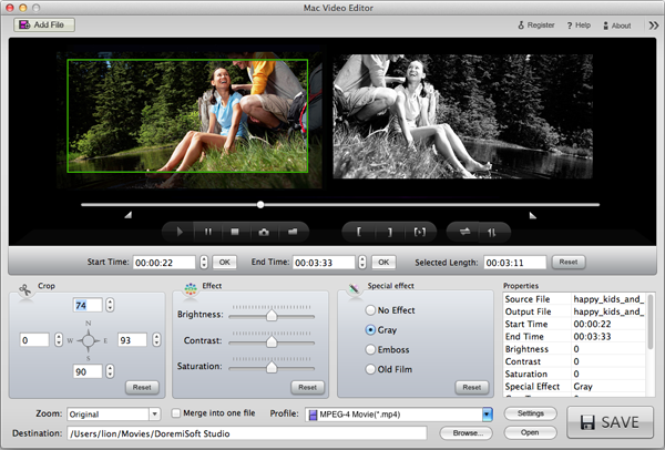 clip or split JVC video for Mac Lion